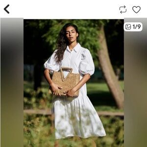 Anthropologie Amadi white tier puff sleeve dress